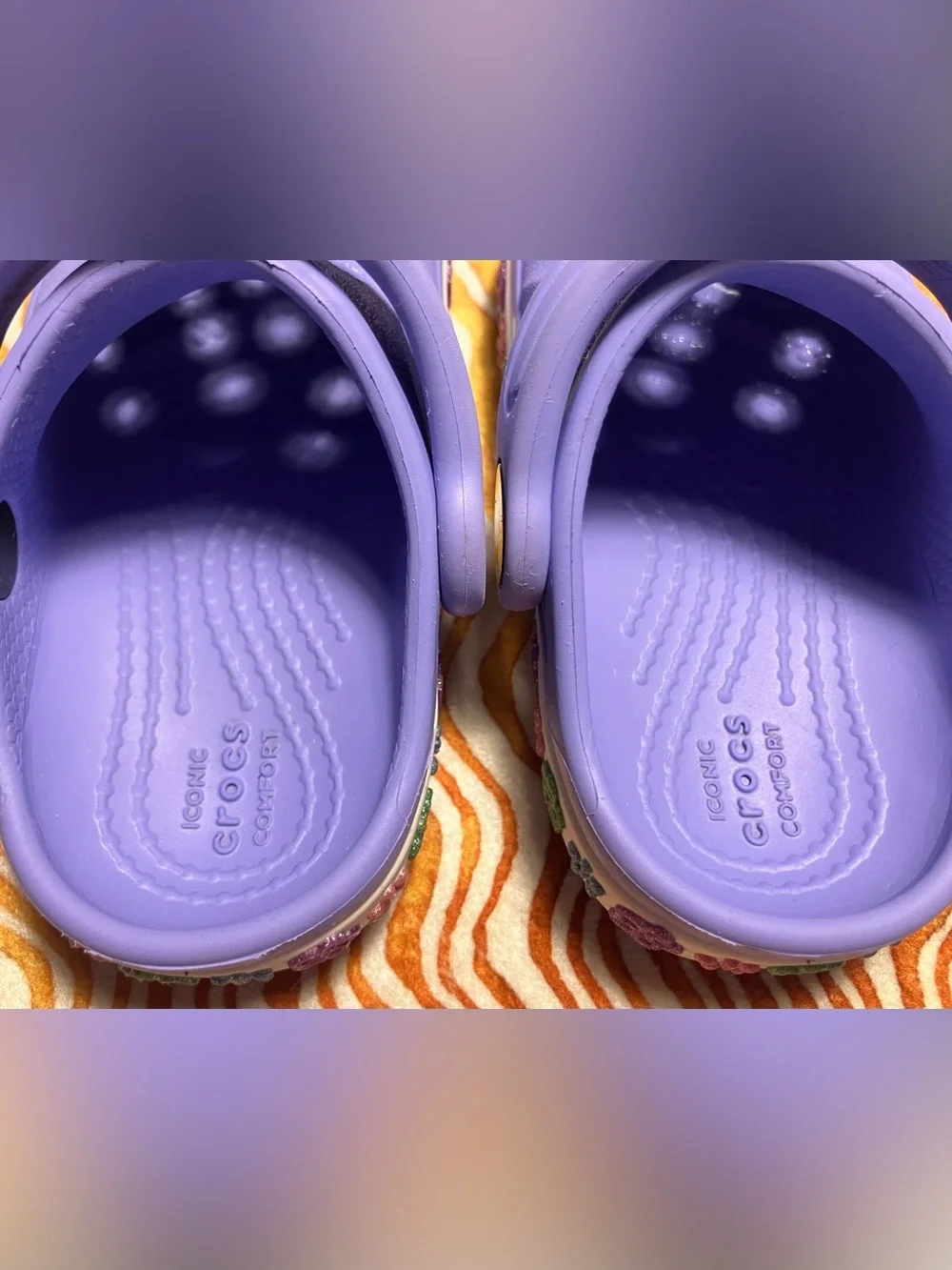 Toddler CROCS in Lavender with Floral Band